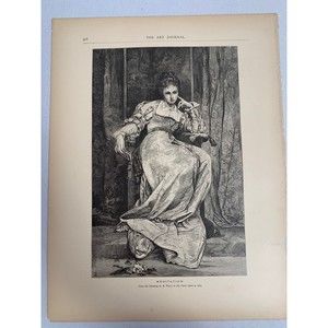 Vintage The Art Journal Magazine Meditation A. Vely “in The Paris Salon Of 1875”